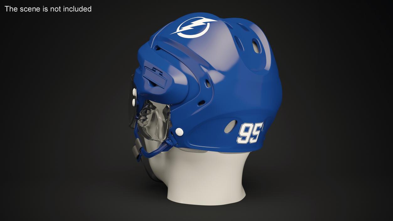 3D Hockey Helmet Tampa Bay Lightning model