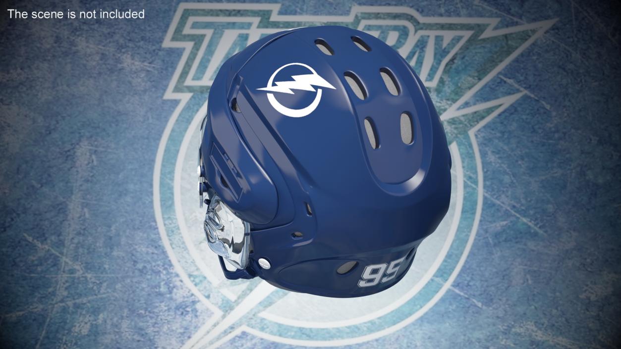 3D Hockey Helmet Tampa Bay Lightning model