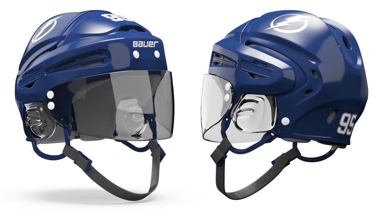 3D Hockey Helmet Tampa Bay Lightning model