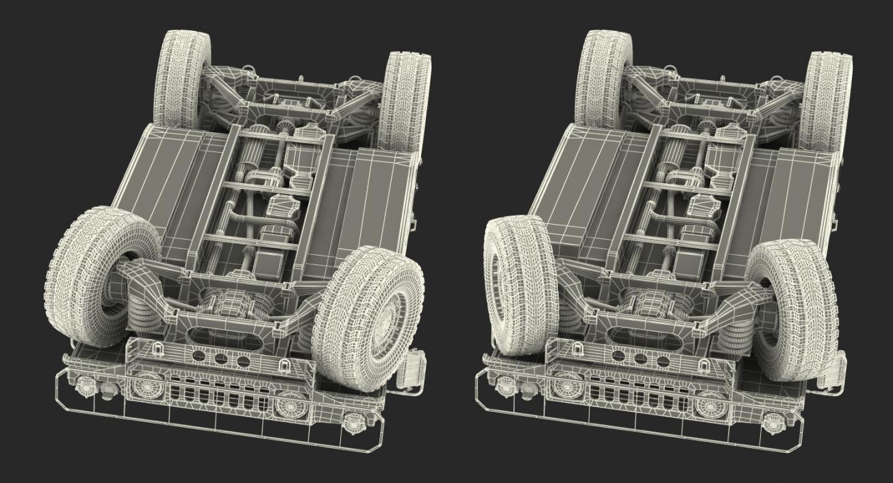 3D Soft top Troop Carrier HMMWV m1035 Rigged Desert model