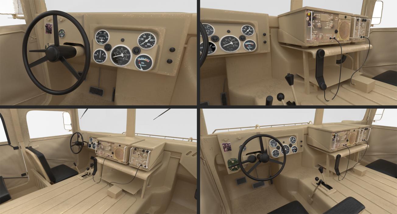 3D Soft top Troop Carrier HMMWV m1035 Rigged Desert model