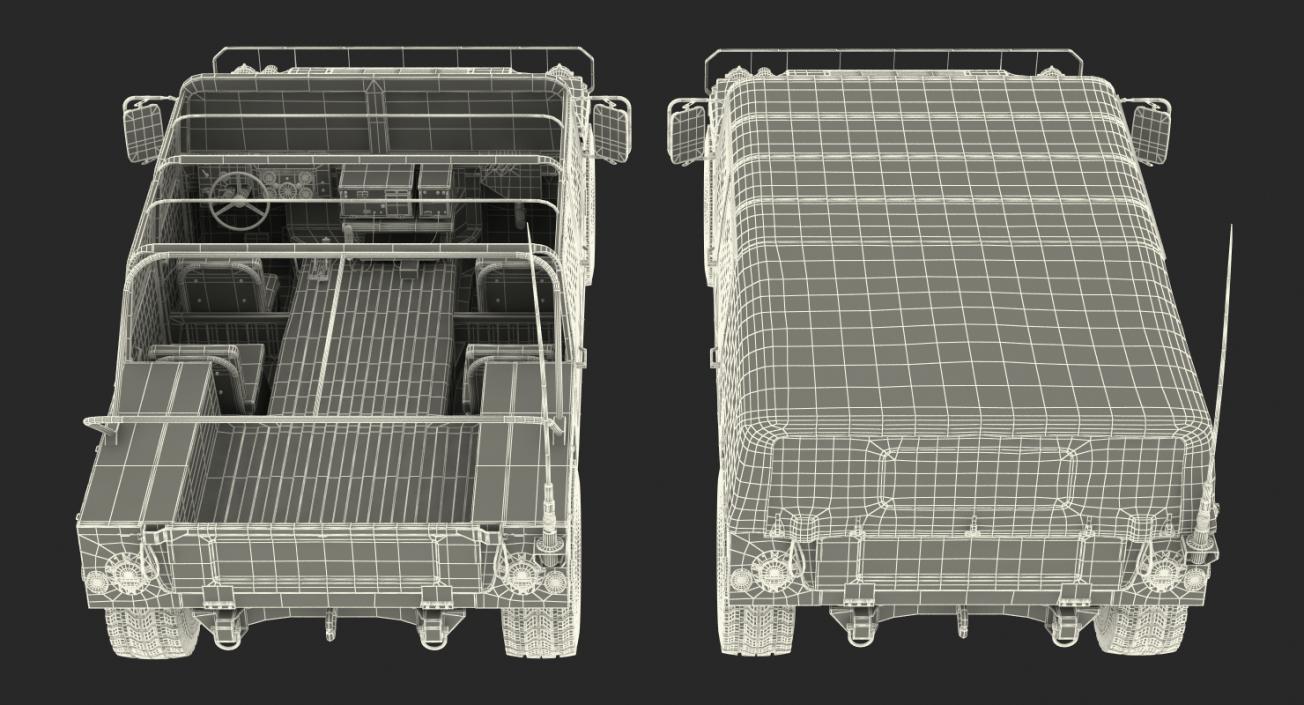 3D Soft top Troop Carrier HMMWV m1035 Rigged Desert model