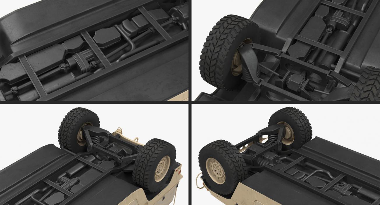 3D Soft top Troop Carrier HMMWV m1035 Rigged Desert model