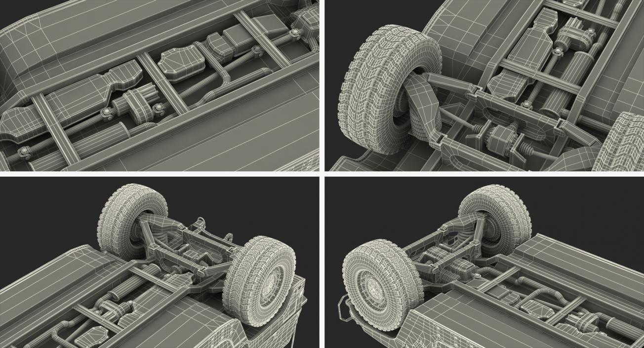 3D Soft top Troop Carrier HMMWV m1035 Rigged Desert model