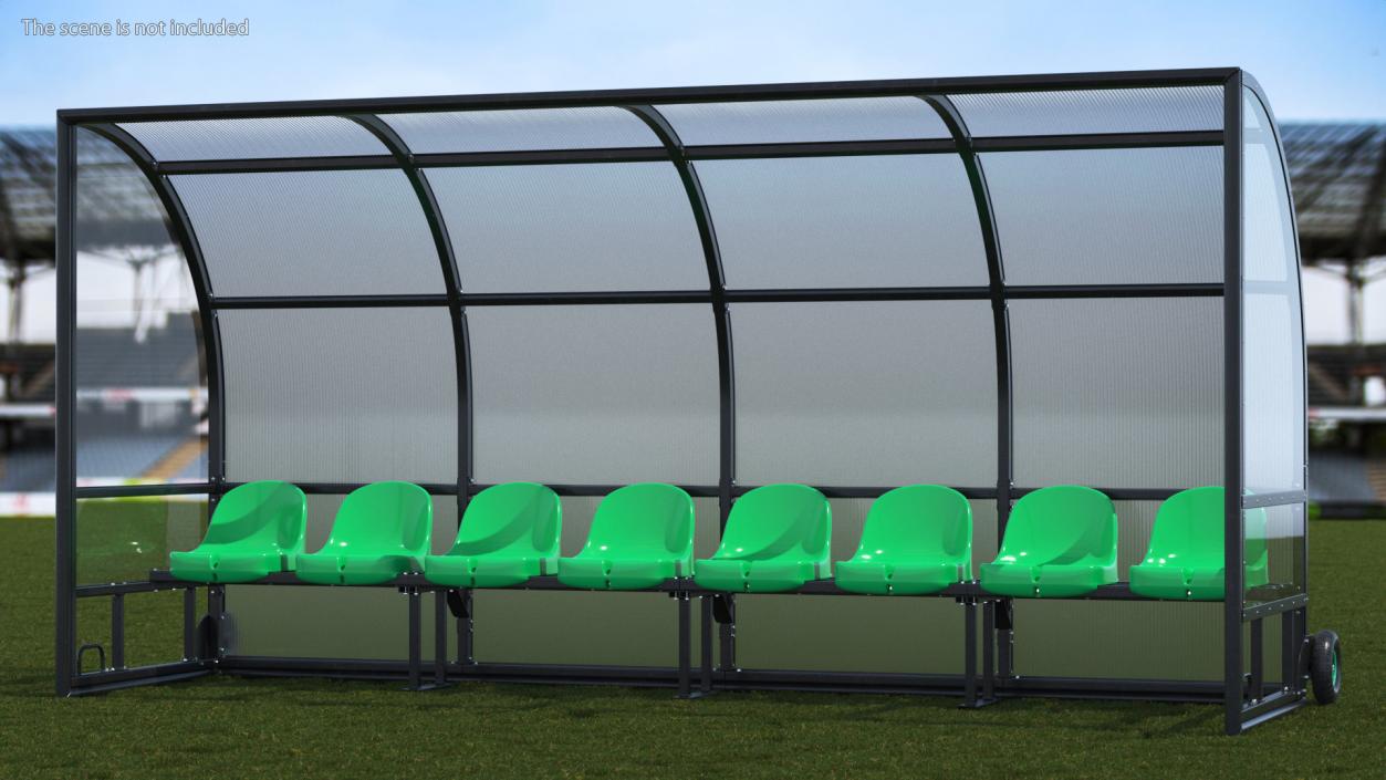 Portable Football Substitute Bench 3D model