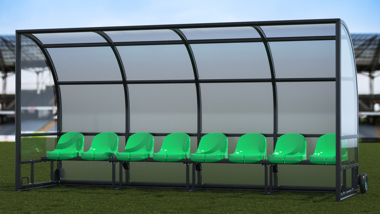 Portable Football Substitute Bench 3D model