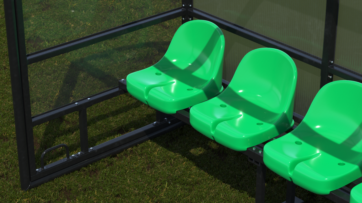 Portable Football Substitute Bench 3D model