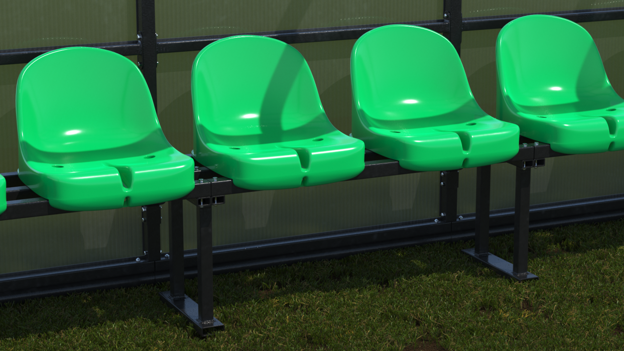 Portable Football Substitute Bench 3D model