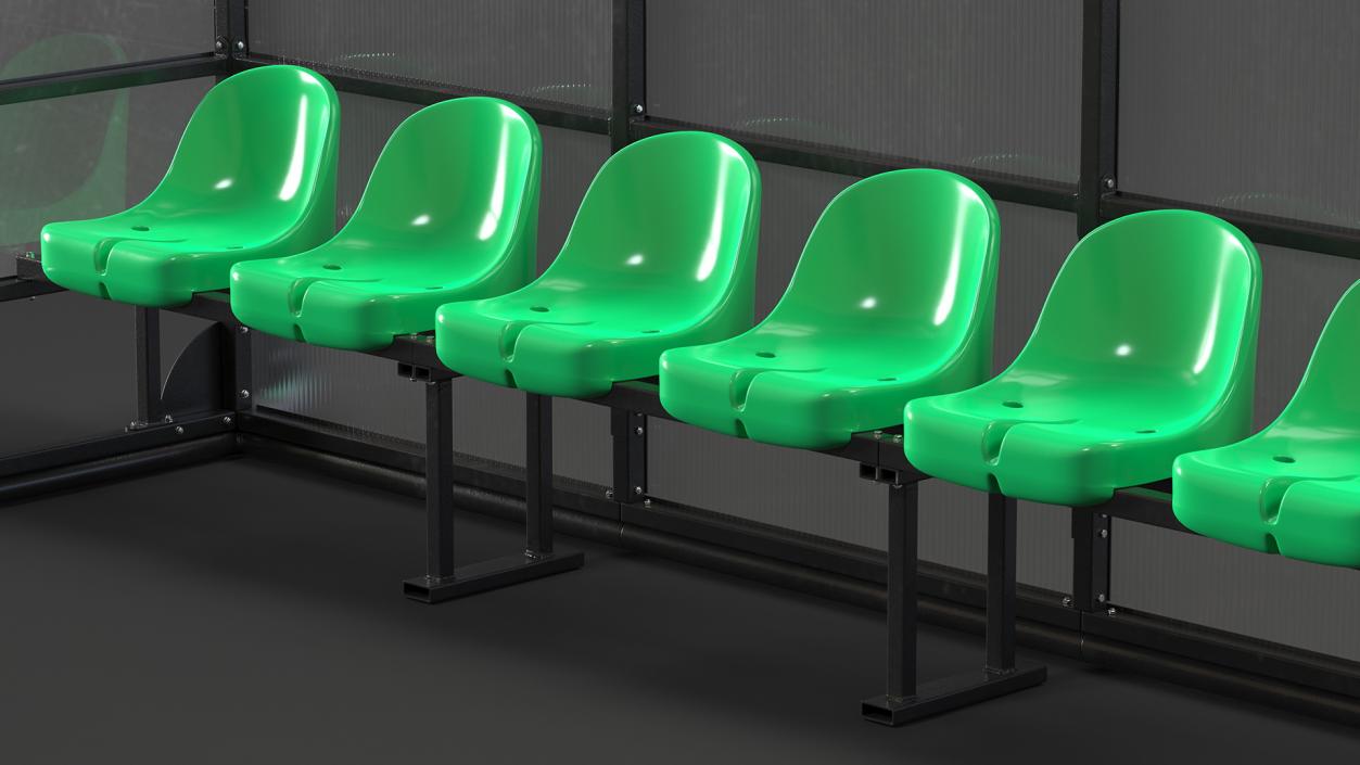 Portable Football Substitute Bench 3D model