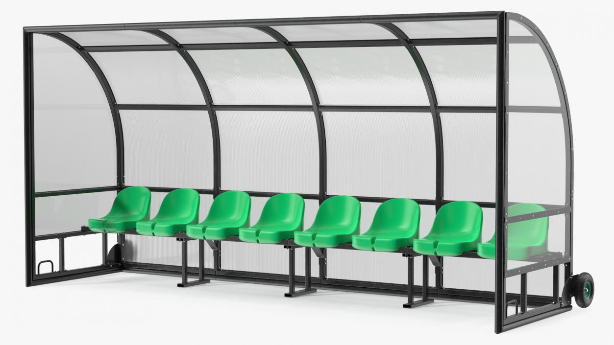 Portable Football Substitute Bench 3D model