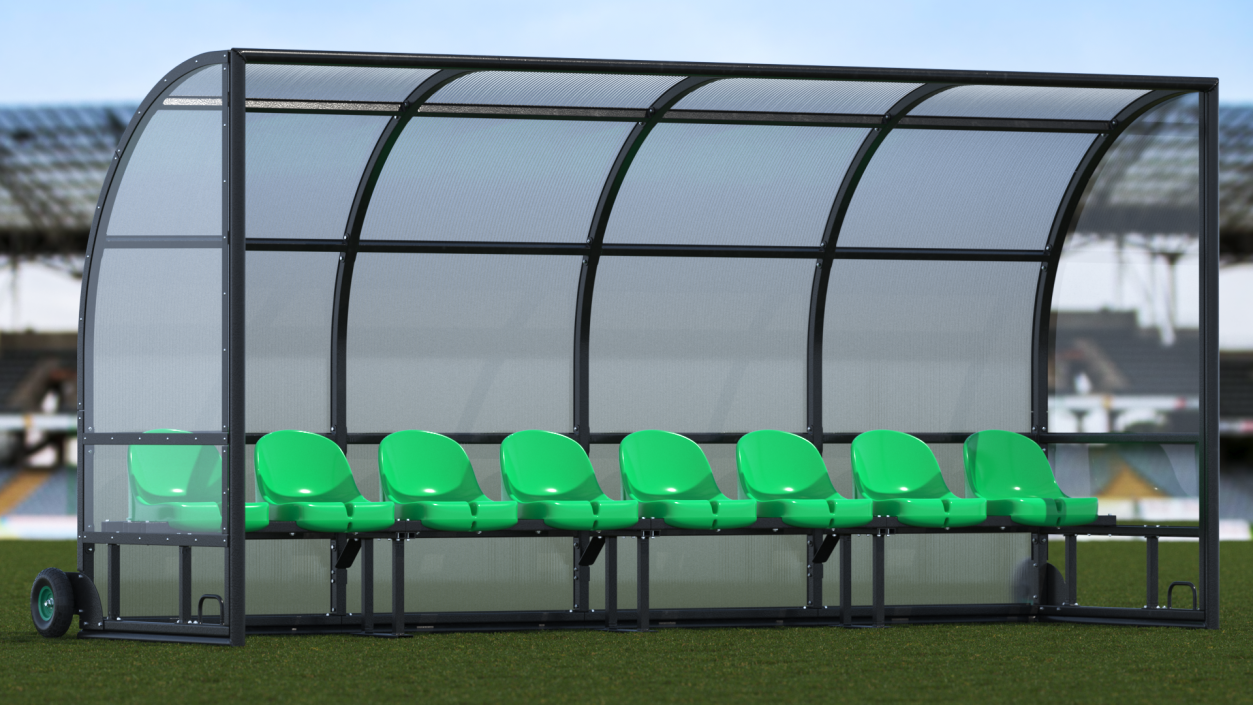 Portable Football Substitute Bench 3D model