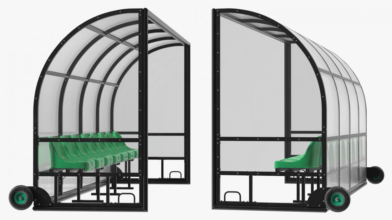 Portable Football Substitute Bench 3D model