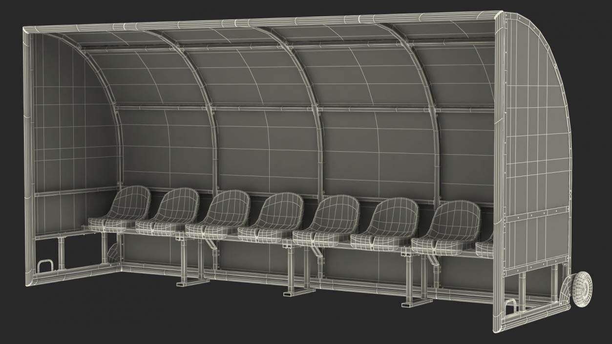 Portable Football Substitute Bench 3D model