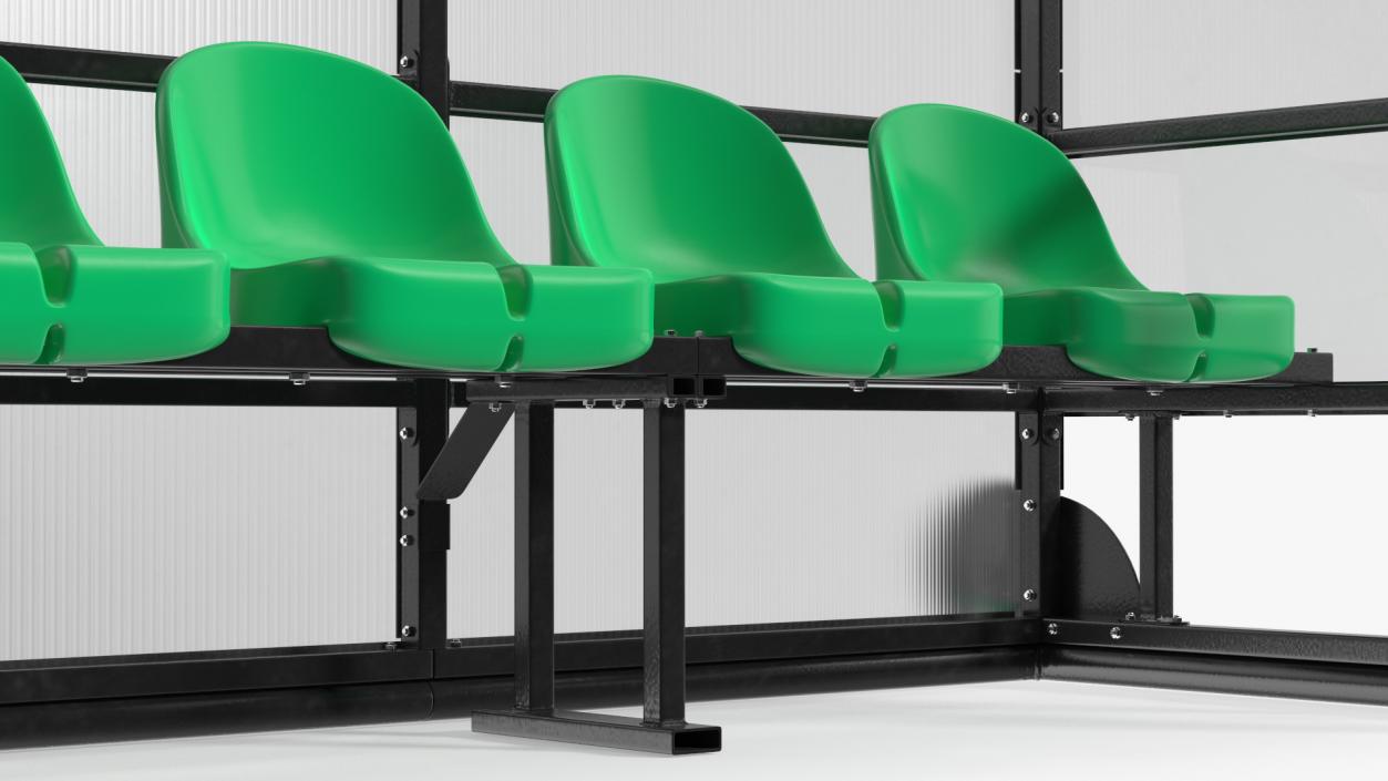 Portable Football Substitute Bench 3D model