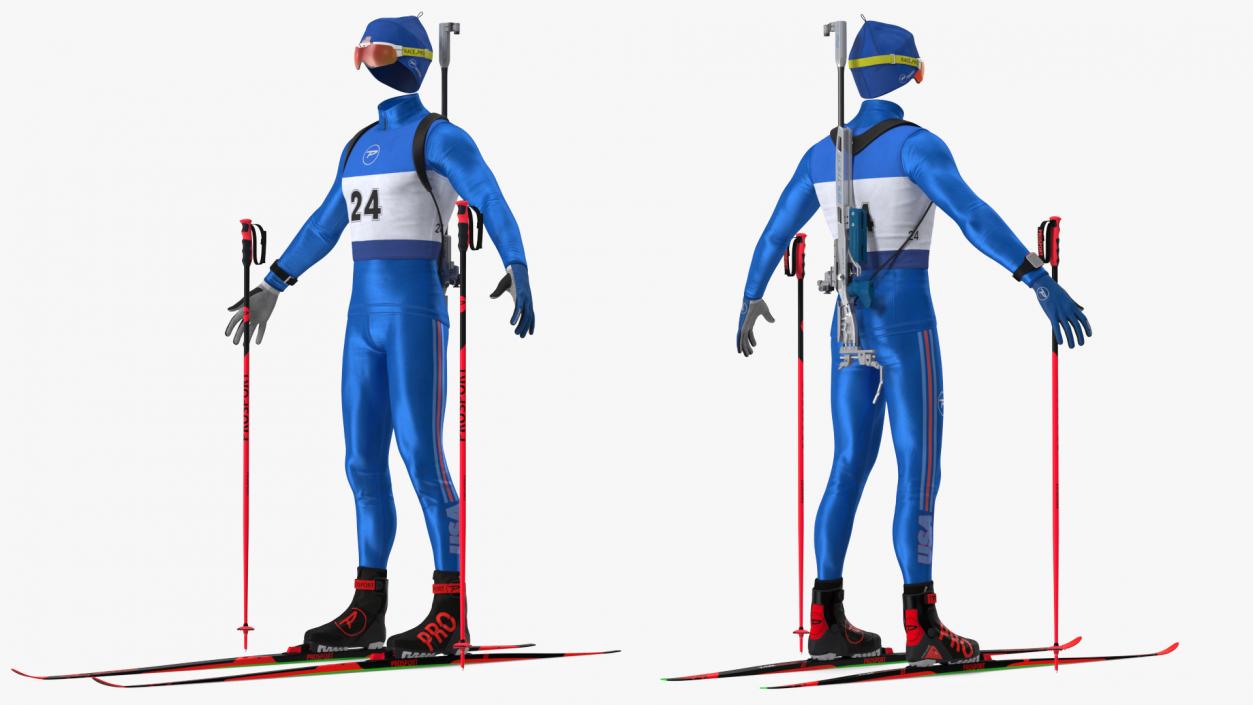 3D Biathlon Equipment Team USA Set