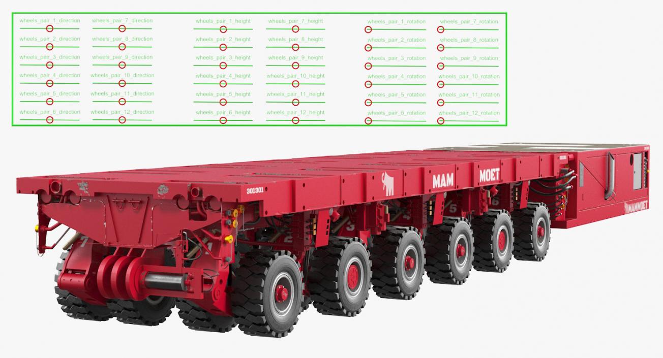 3D Self Propelled Modular Transporters Rigged 3D Models Collection model