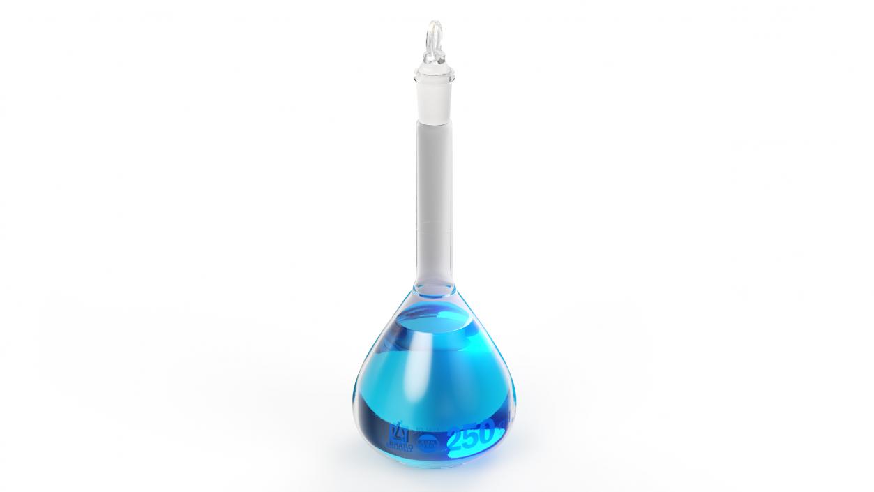 Volumetric Flask 250ml Blue Liquor 3D model