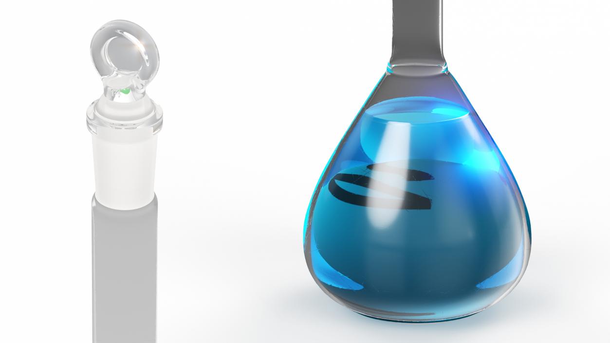 Volumetric Flask 250ml Blue Liquor 3D model