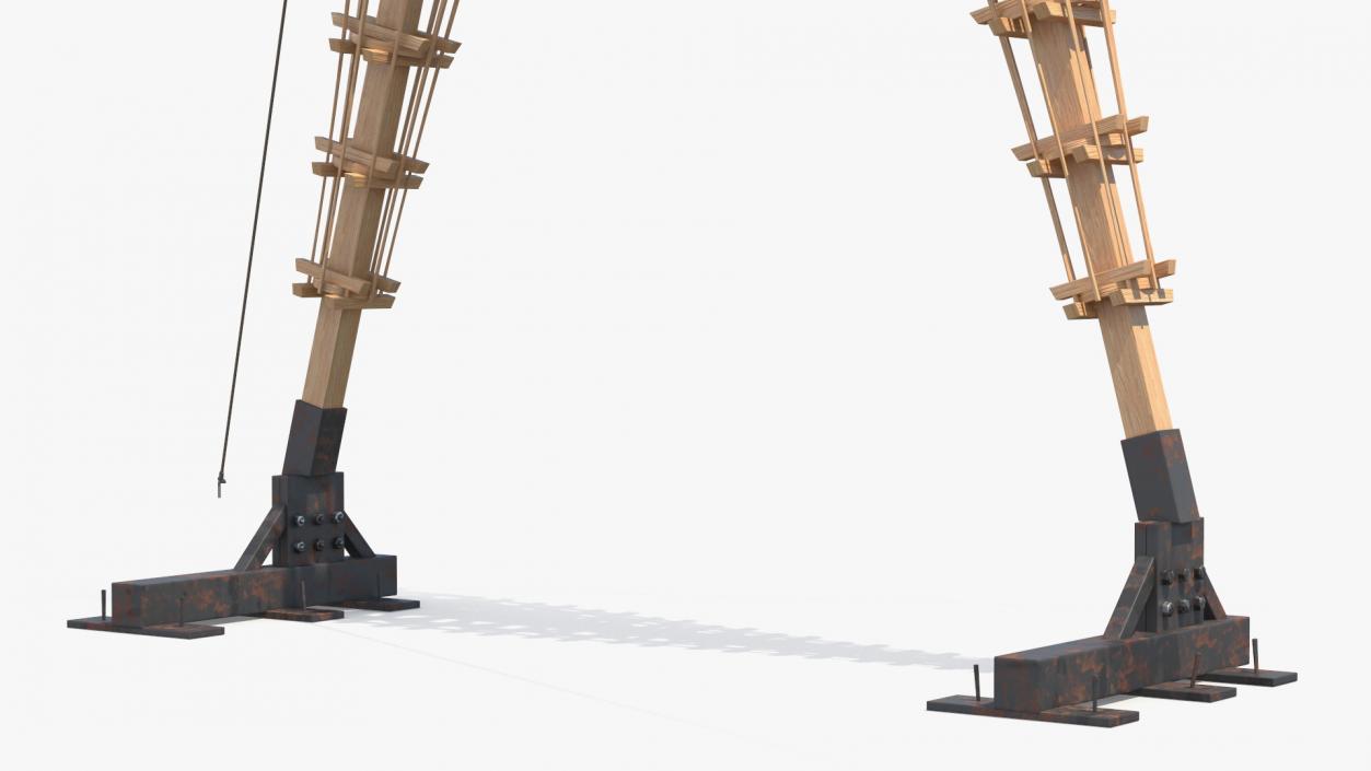 Wooden Art Statue Burning Man 3D model