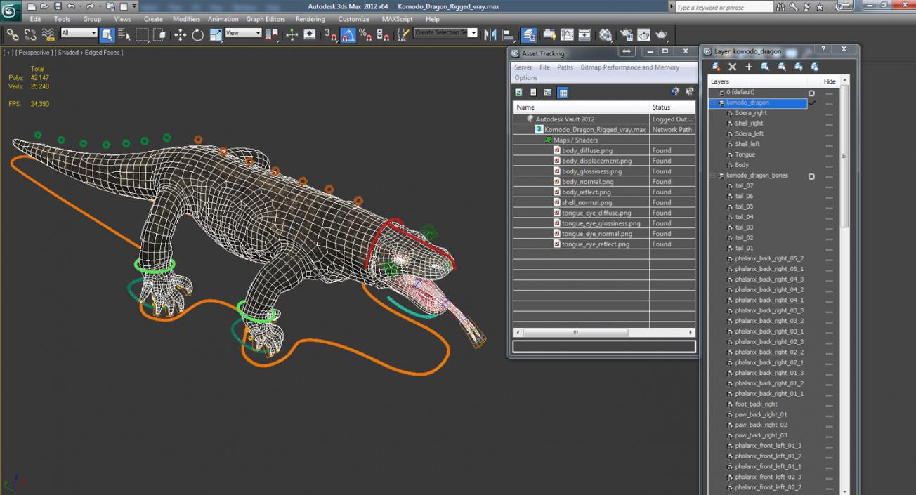 3D model Komodo Dragon Rigged