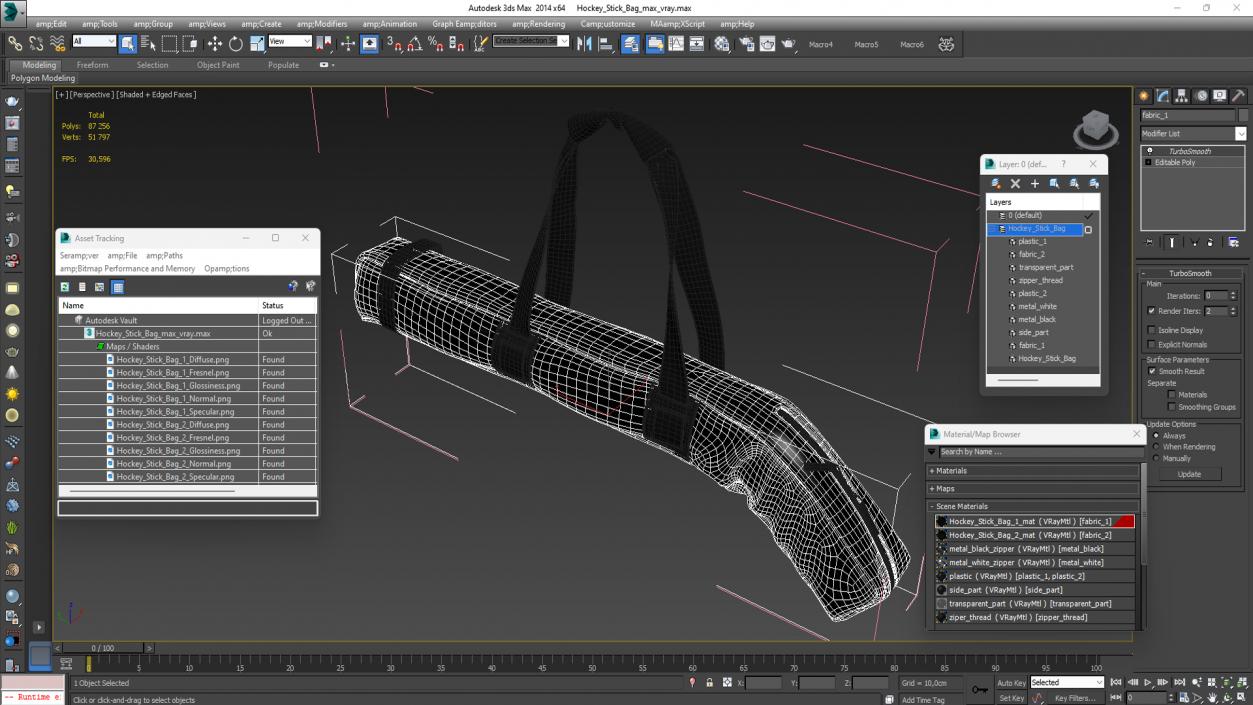 3D Hockey Stick Bag 3 model