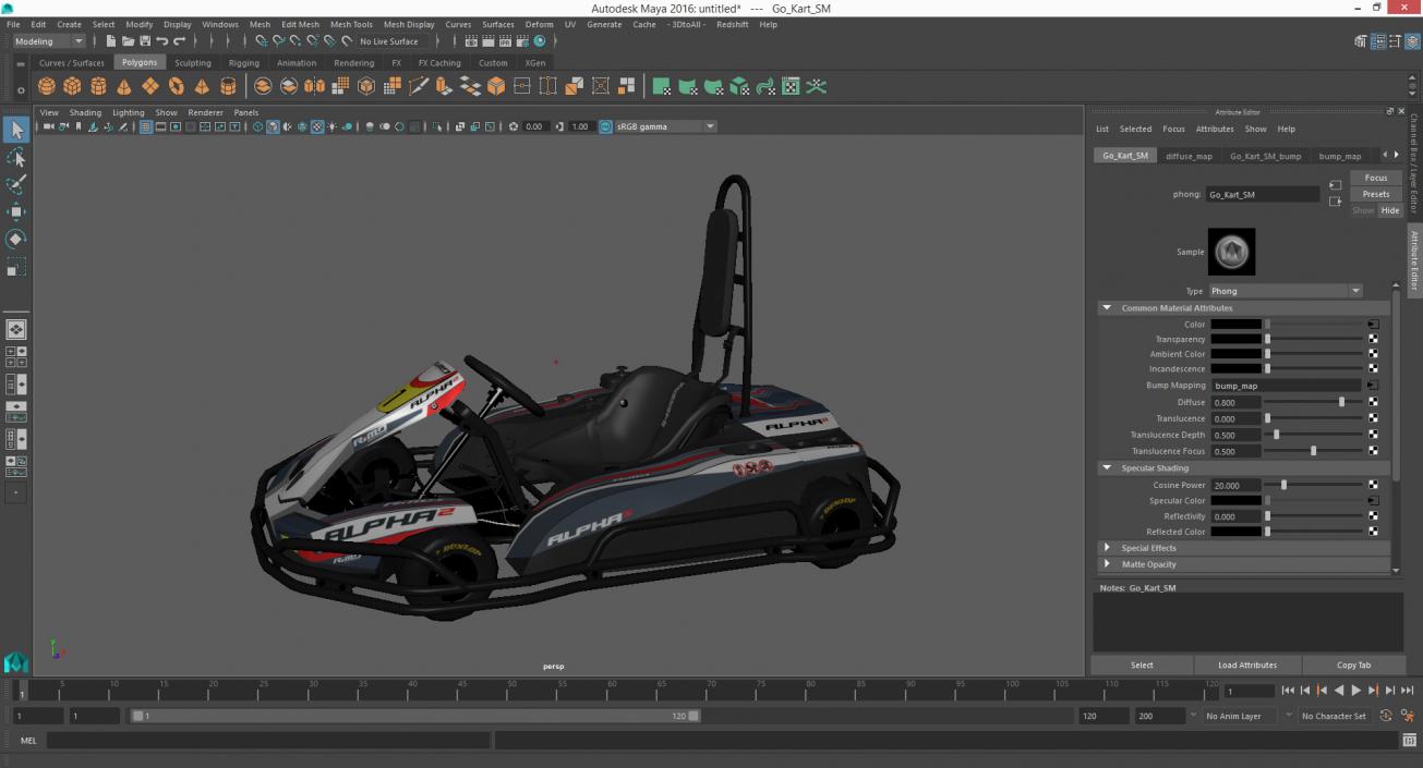 3D model RiMO ALPHA2 Kart with Roll Bar