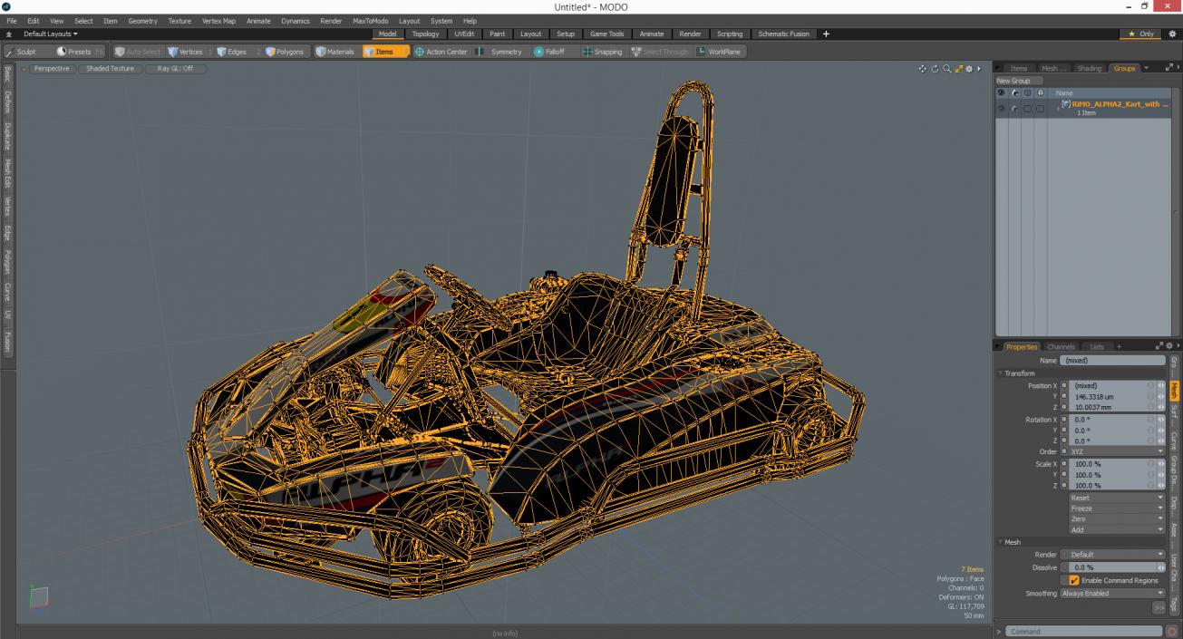 3D model RiMO ALPHA2 Kart with Roll Bar