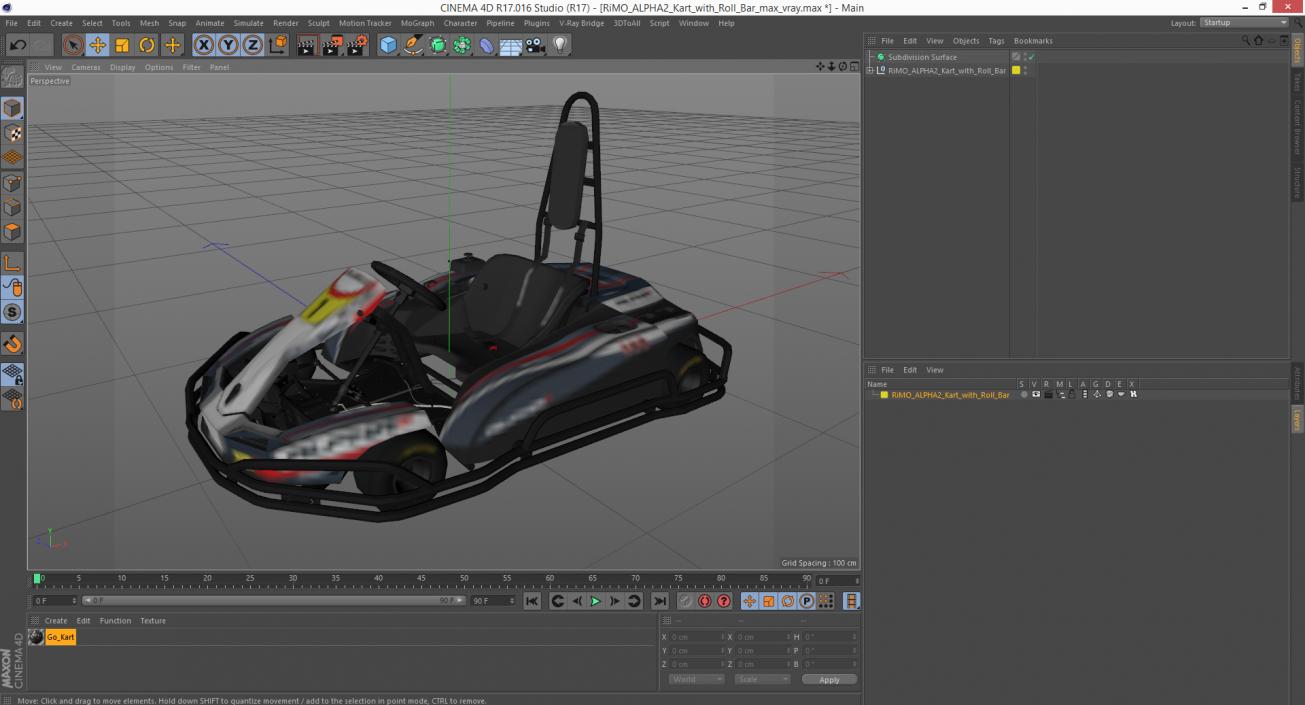 3D model RiMO ALPHA2 Kart with Roll Bar