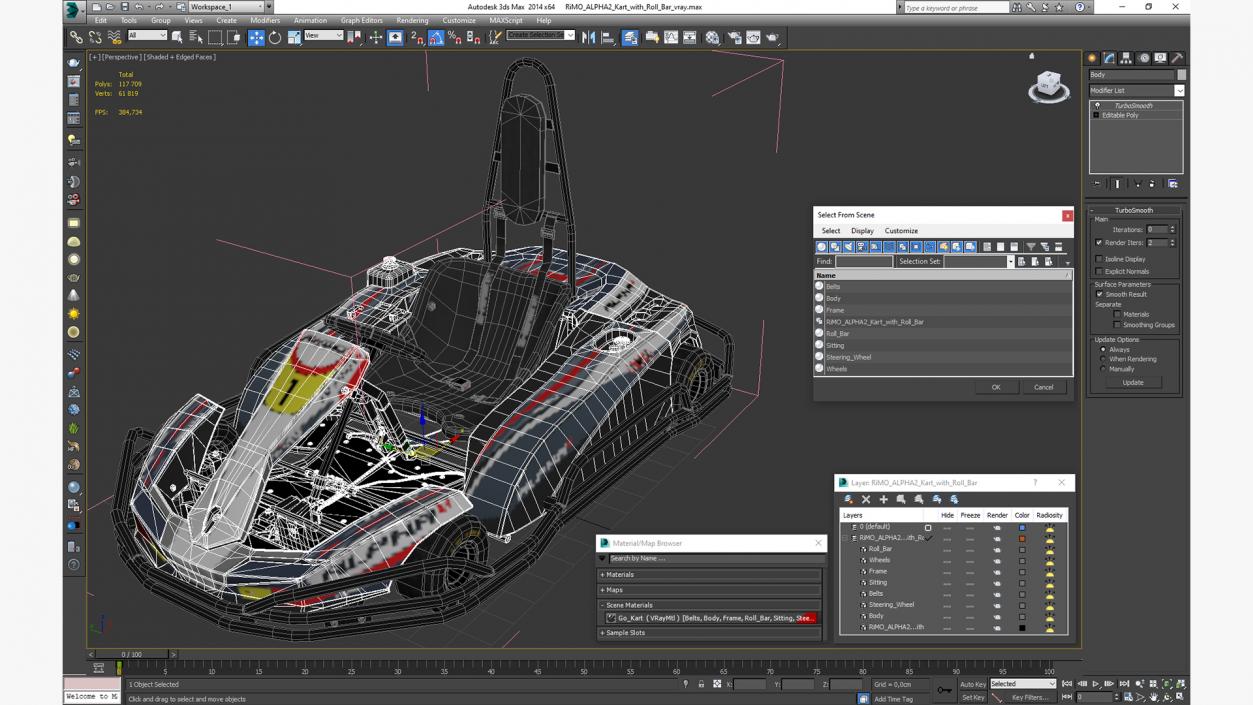 3D model RiMO ALPHA2 Kart with Roll Bar