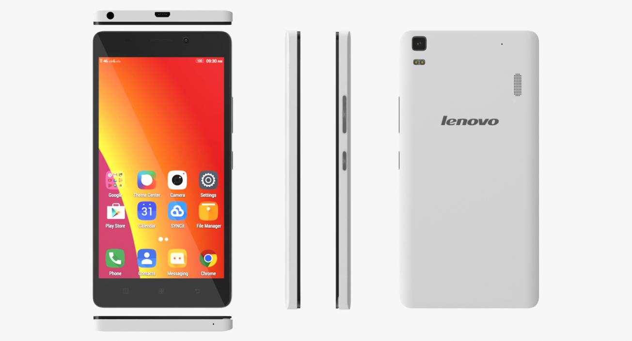 Lenovo A7000 Pearl White 3D model