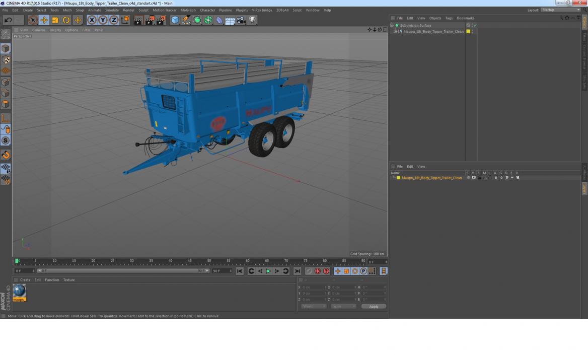 3D model Maupu 18t Body Tipper Trailer Clean