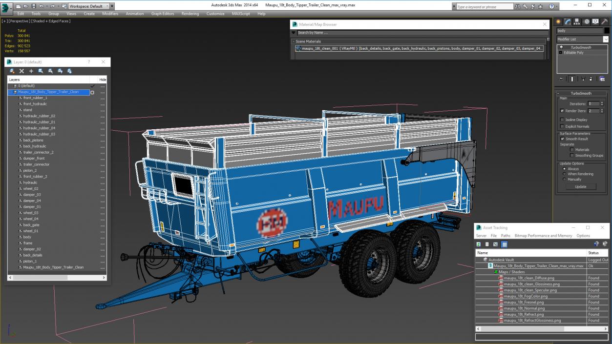 3D model Maupu 18t Body Tipper Trailer Clean