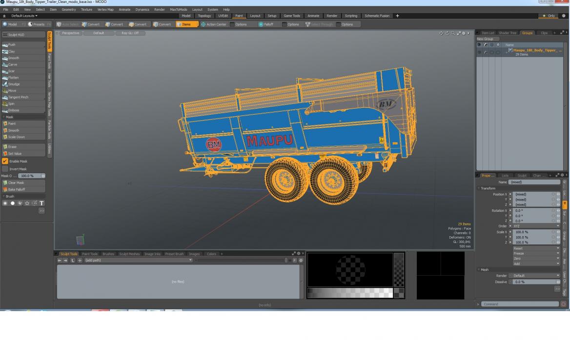 3D model Maupu 18t Body Tipper Trailer Clean