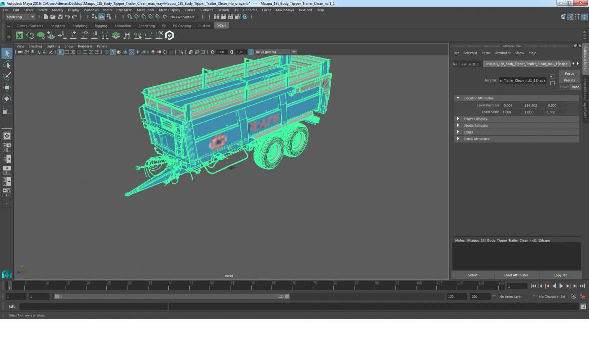 3D model Maupu 18t Body Tipper Trailer Clean