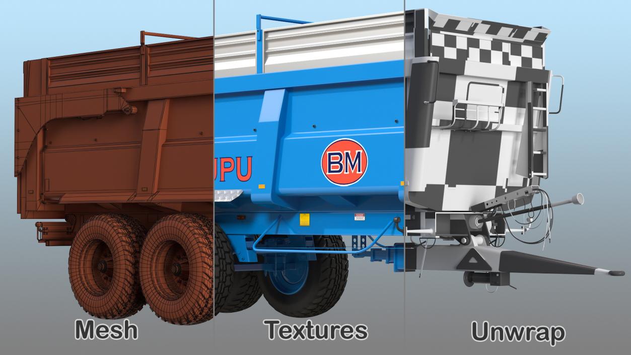 3D model Maupu 18t Body Tipper Trailer Clean