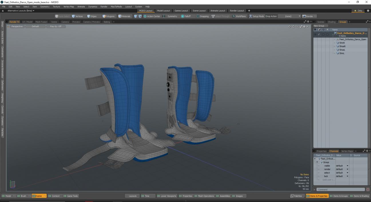 3D model Feet Orthotics Darco Open