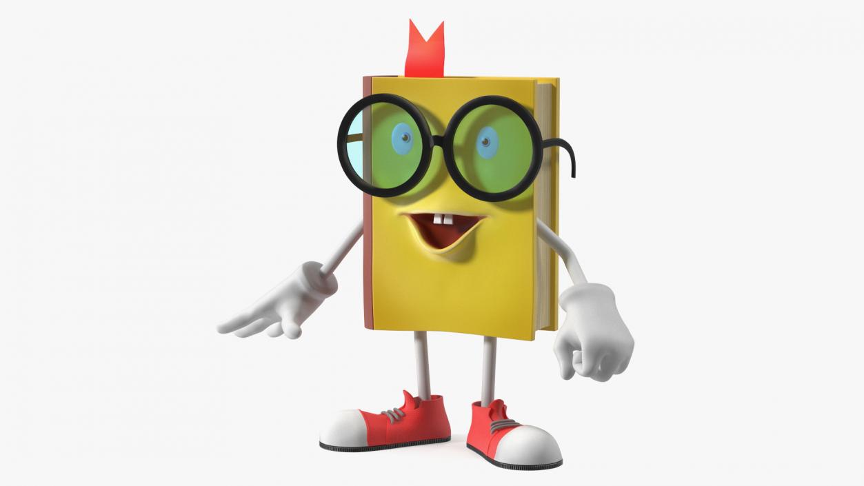 3D model Toon Yellow Book Character Standing Pose