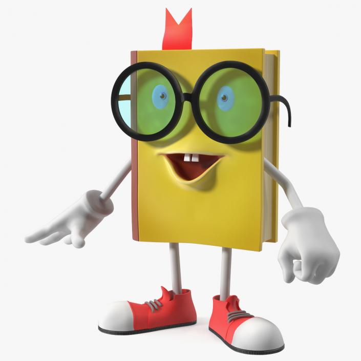 3D model Toon Yellow Book Character Standing Pose