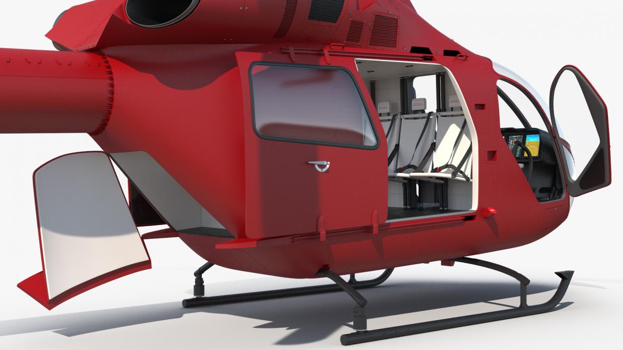 Light Twin Utility Helicopter 3D model