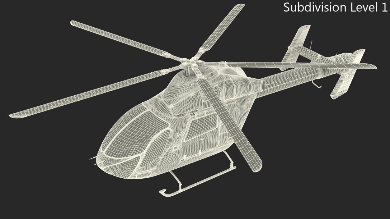 Light Twin Utility Helicopter 3D model