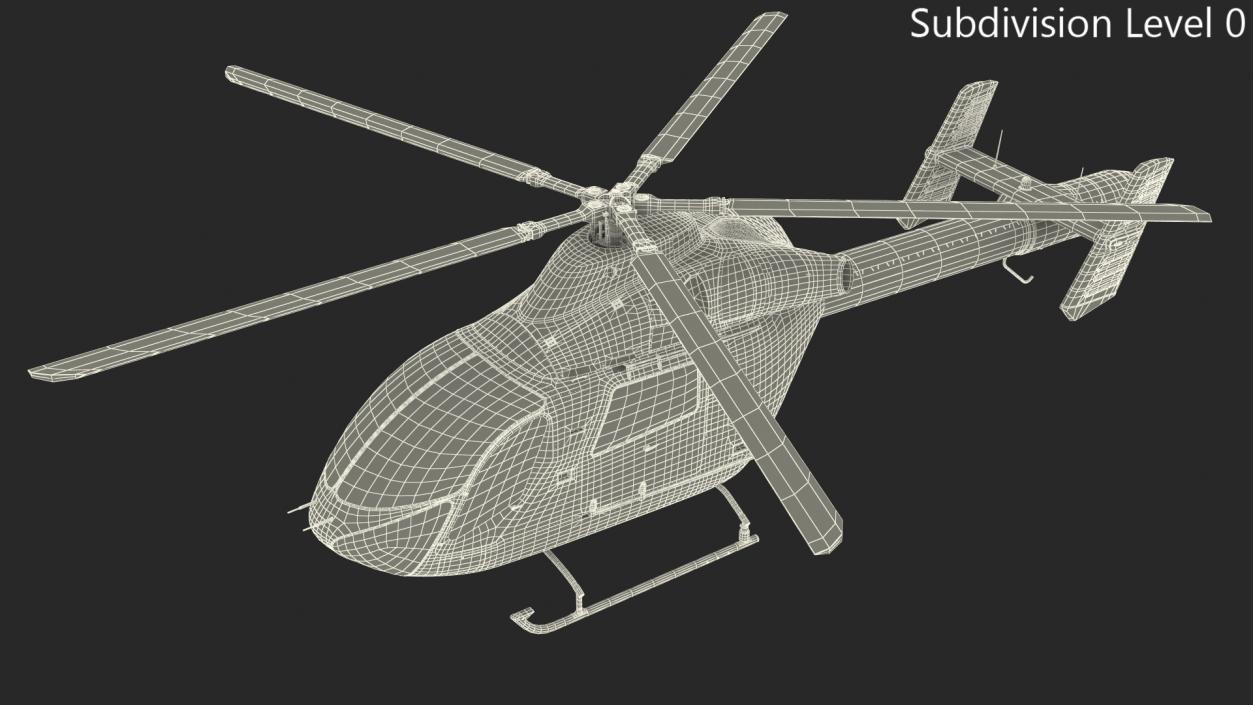 Light Twin Utility Helicopter 3D model