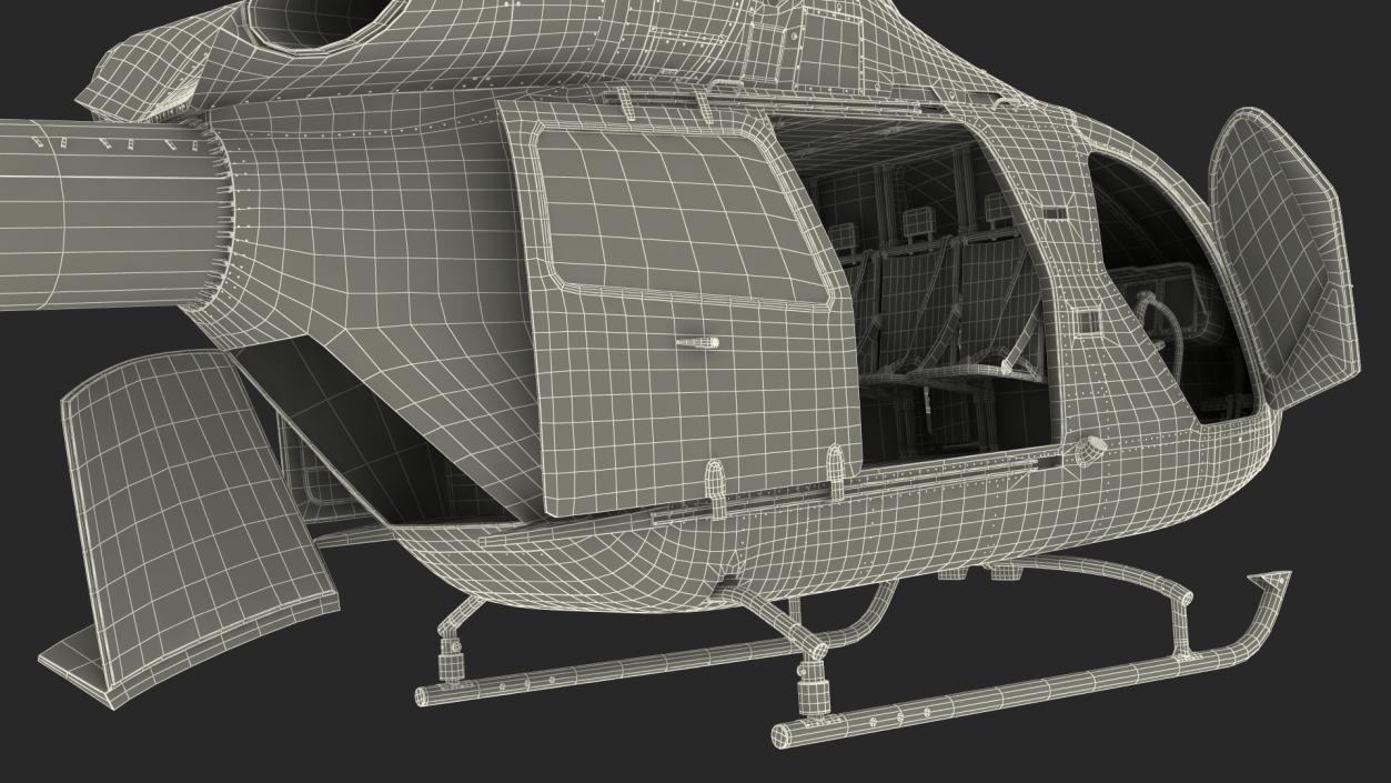 Light Twin Utility Helicopter 3D model