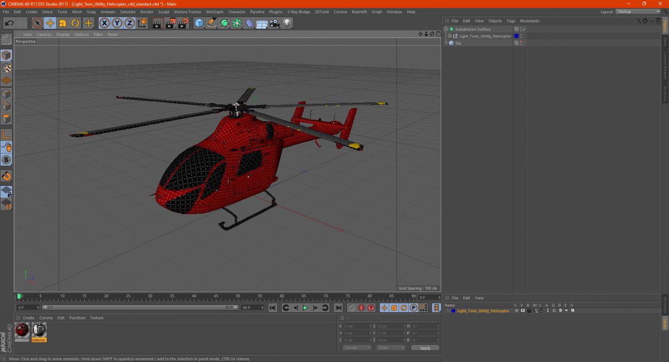 Light Twin Utility Helicopter 3D model