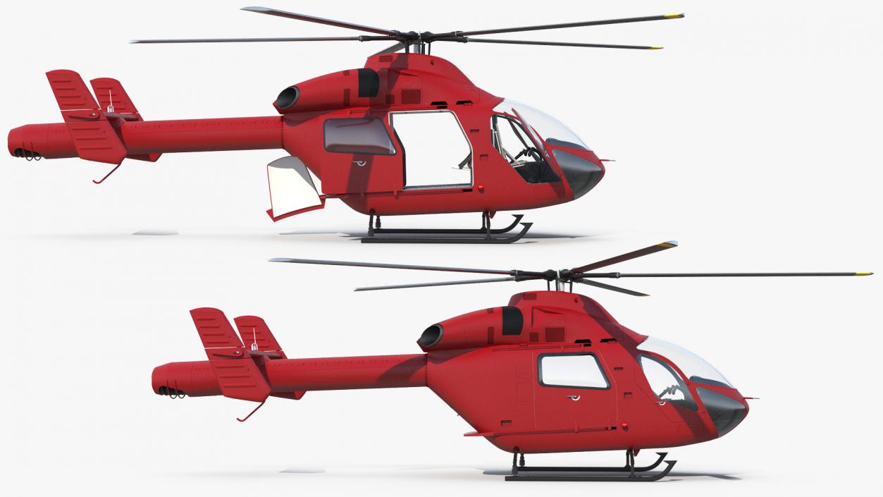 Light Twin Utility Helicopter 3D model