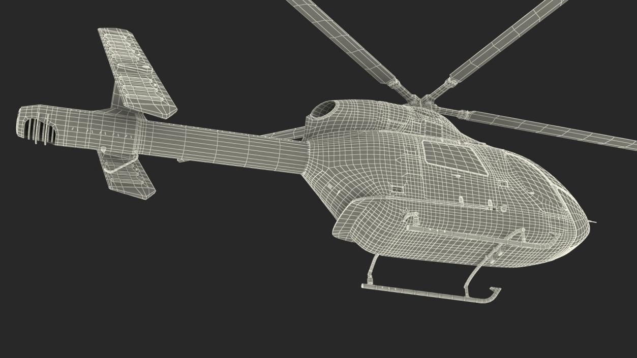 Light Twin Utility Helicopter 3D model