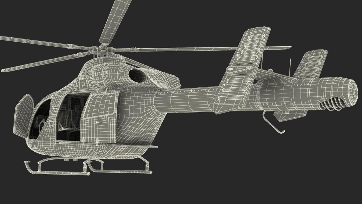 Light Twin Utility Helicopter 3D model