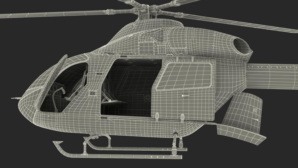 Light Twin Utility Helicopter 3D model