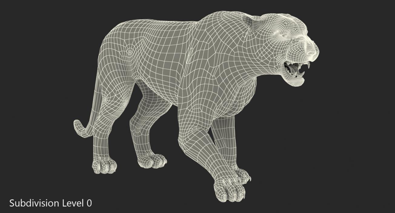 Tiger Roar with Fur 3D model