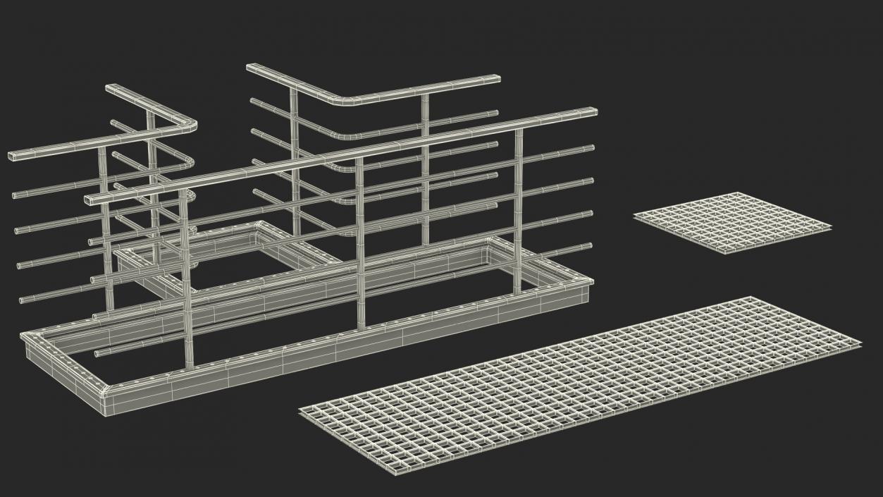 3D Industrial Catwalk T Shape