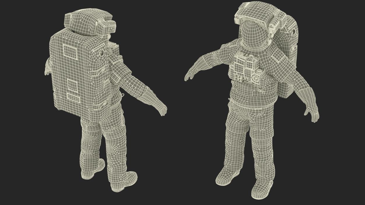 3D Spacesuit Extravehicular Mobility Unit EMU Rigged for Maya model